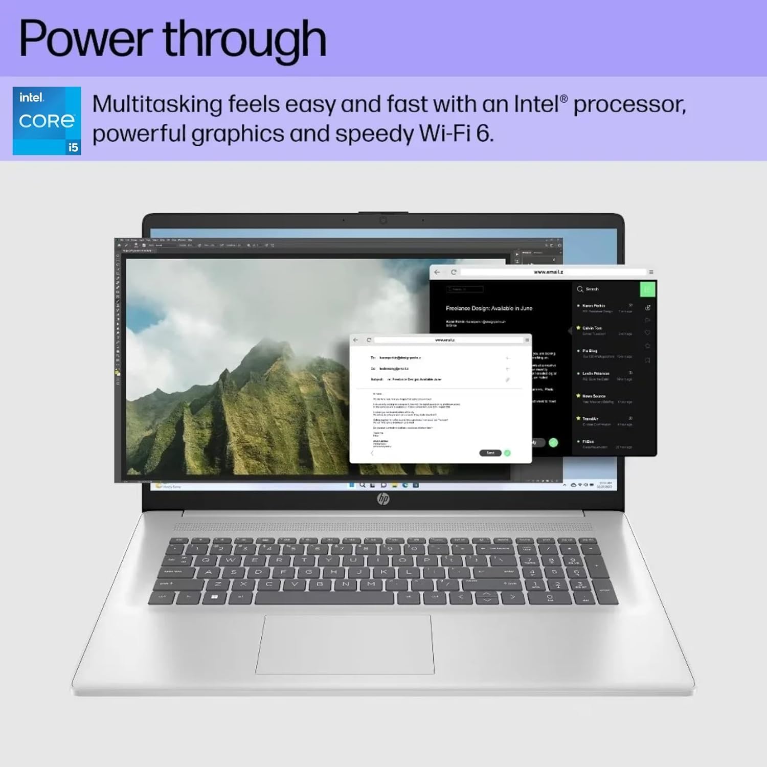 HP 17.3 inch Laptop with Office 365 for The Web, Intel 13th 8 Cores i3 CPU (Beat 11th i5), 64GB RAM, 2TB SSD Storage, 10 Key Number Pad, Windows 11, No Mouse