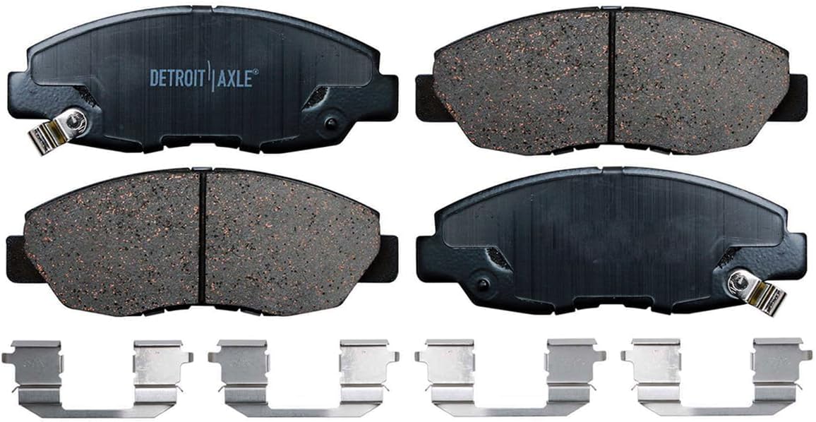 Detroit Axle - 2.3L Brake Kit for 1998-2002 Honda Accord 98-99 CL Front & Rear Drilled and Slotted Disc Brake Rotors Ceramic Brakes Pads 1999 2000 2001 Replacement