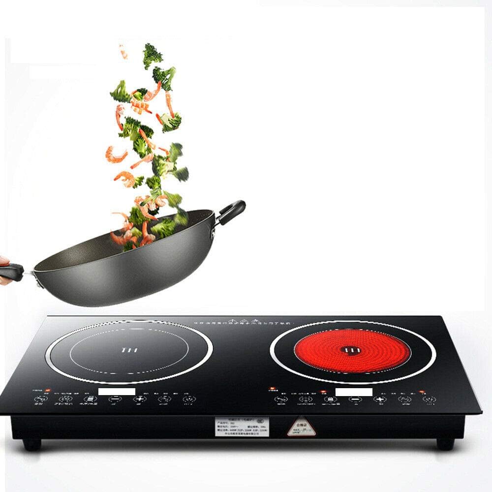 110V 1200W Electric Dual Induction Cooker Hot Plate Rapid Heating Safety Countertop Burner Cooktop