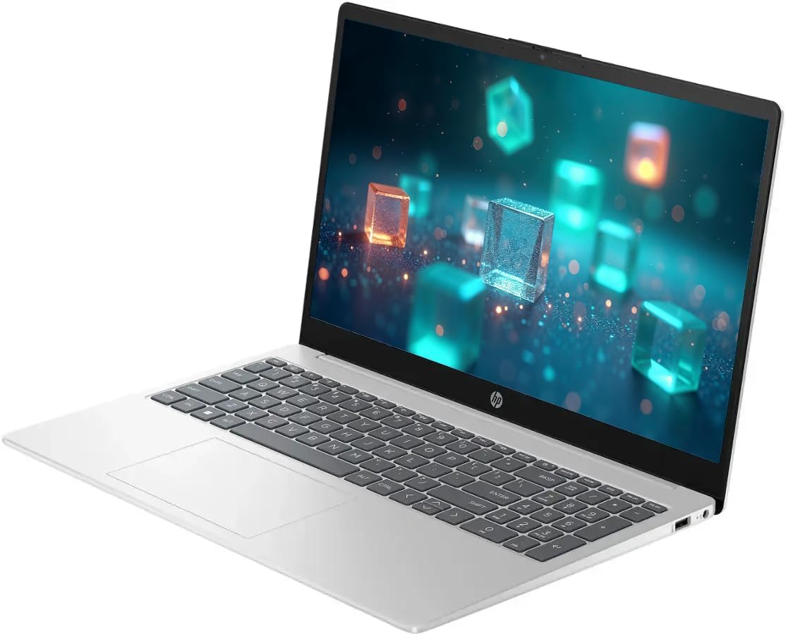 HP Touchscreen 15.6' Business Laptop Computer, 64GB RAM 2TB SSD, Windows 11 Laptop, Intel 6-core i3-1315U Processor, AI Copilot, NLY Earphones, Natural Silver