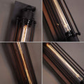 Industrial Loft Indoor Wall Sconce Lighting Retro Wind Wrought Iron Flute Lamp Light Fixture E27 Lantern(Silver)
