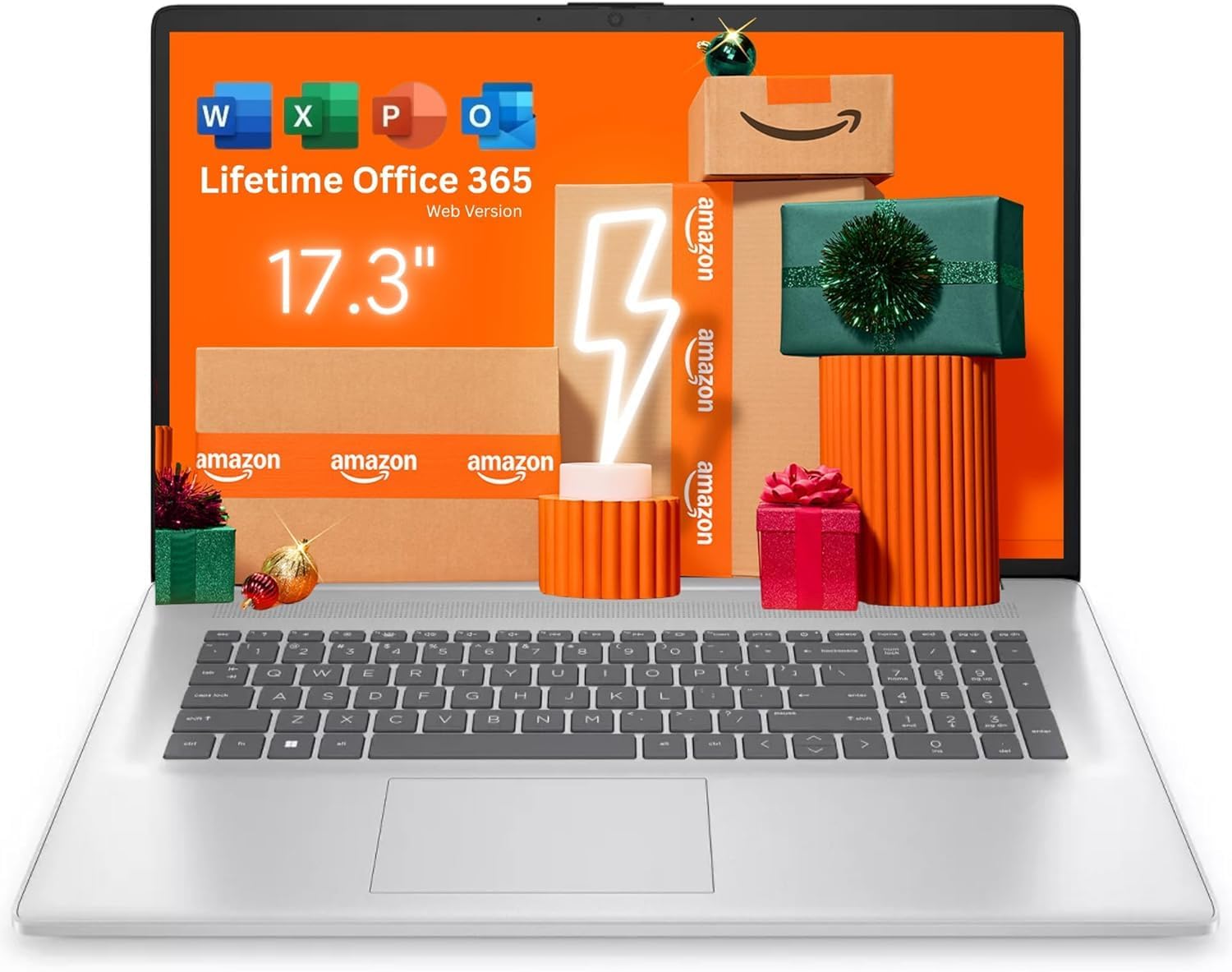HP 17.3 inch Laptop with Office 365 for The Web, Intel 13th 8 Cores i3 CPU (Beat 11th i5), 64GB RAM, 2TB SSD Storage, 10 Key Number Pad, Windows 11, No Mouse