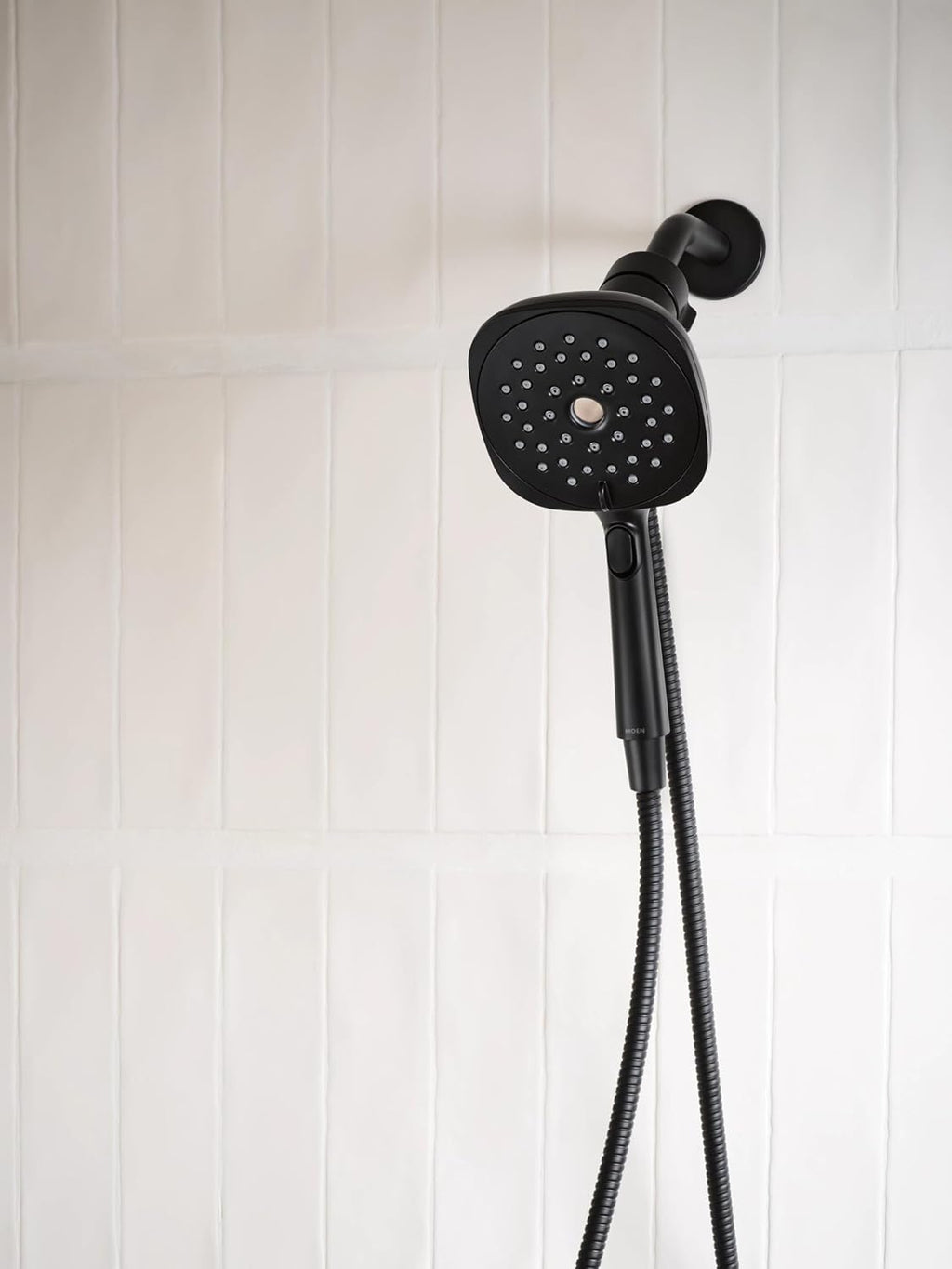 Moen Verso Infiniti Dial Square Handheld Shower, 5-Inch Diameter Spray Head, Matte Black, 220H5BL