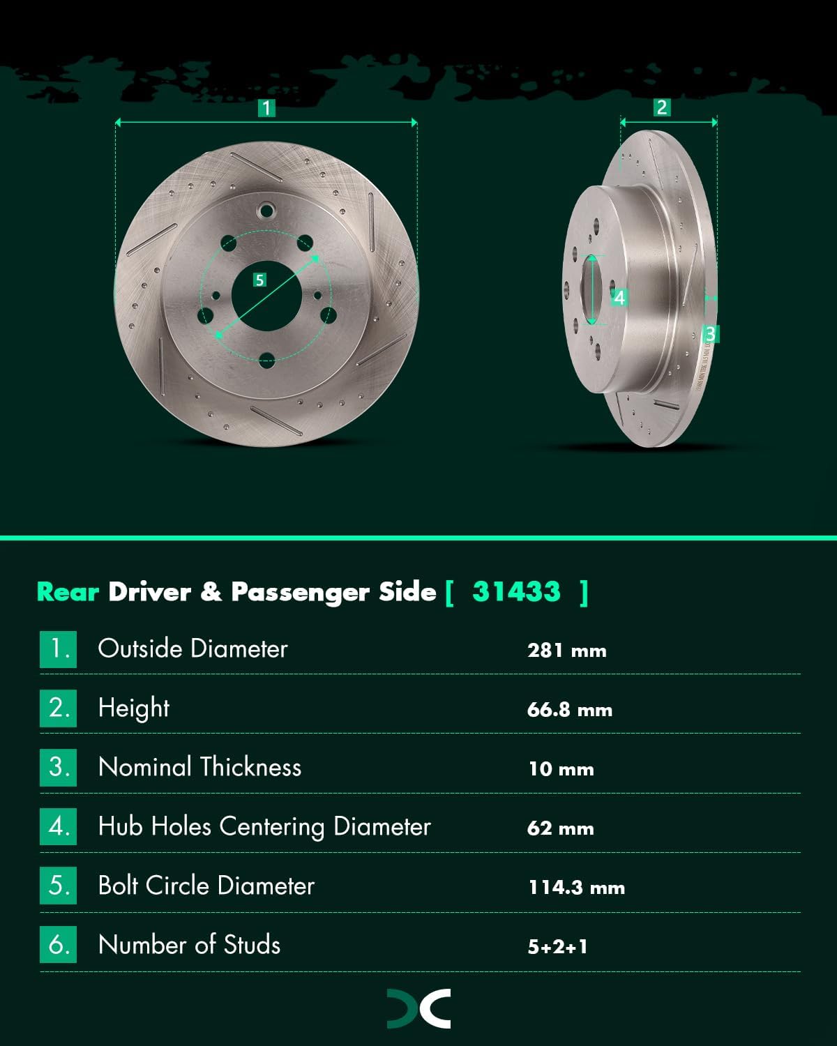 SCITOO Brake Kits For Lexus For HS250h 2010-2012,For Toyota For RAV4 2006-2018 Front Rear Drilled & Slotted Disc Brakes Rotors and Ceramic Brakes Pads Replacement:31440;31443;D1210-8330;D1212-9312
