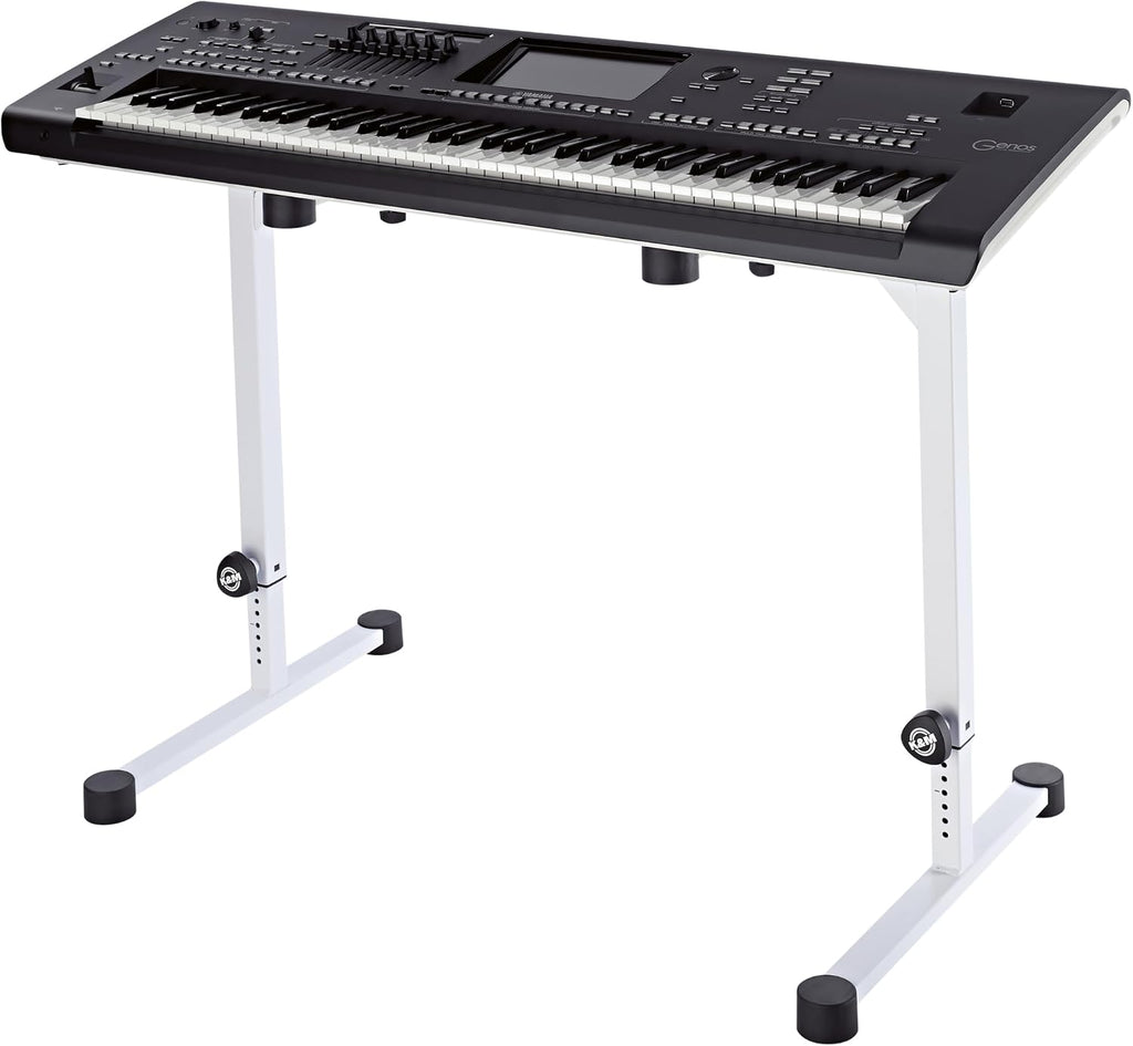 K&M - Konig & Meyer 18810.015.76 Table Style Keyboard Stand Omega - Sturdy Heavy Duty Adjustable Frame - Folds Flat Portable - Fits Piano and Electric Keyboards - For Adult and Youth Musicians - White
