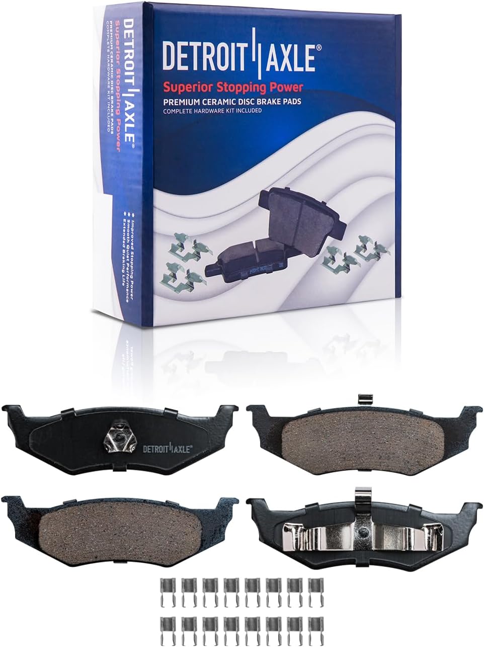 Detroit Axle - Brake Kit for 03-07 Chrysler PT Cruiser, 03-05 Dodge Neon Replacement 2003 2004 2005 2006 2007 Disc Brake Rotors Ceramic Brakes Pads Front and Rear