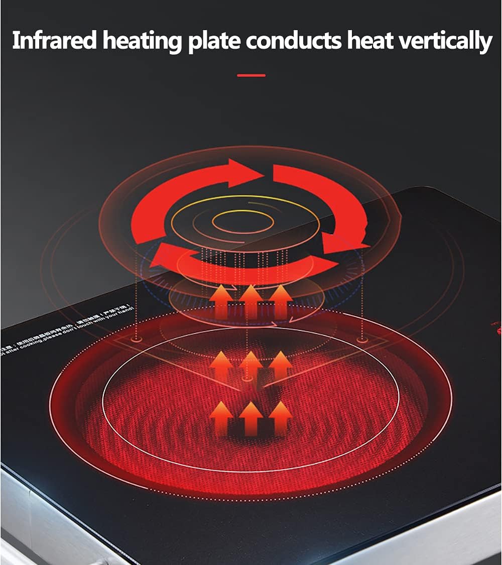 2200W Electric Induction Countertop Burner with 2 Handle LCD Sensor Touch Timer 6 Power Induction Burner for Cooking Induction Cooktop