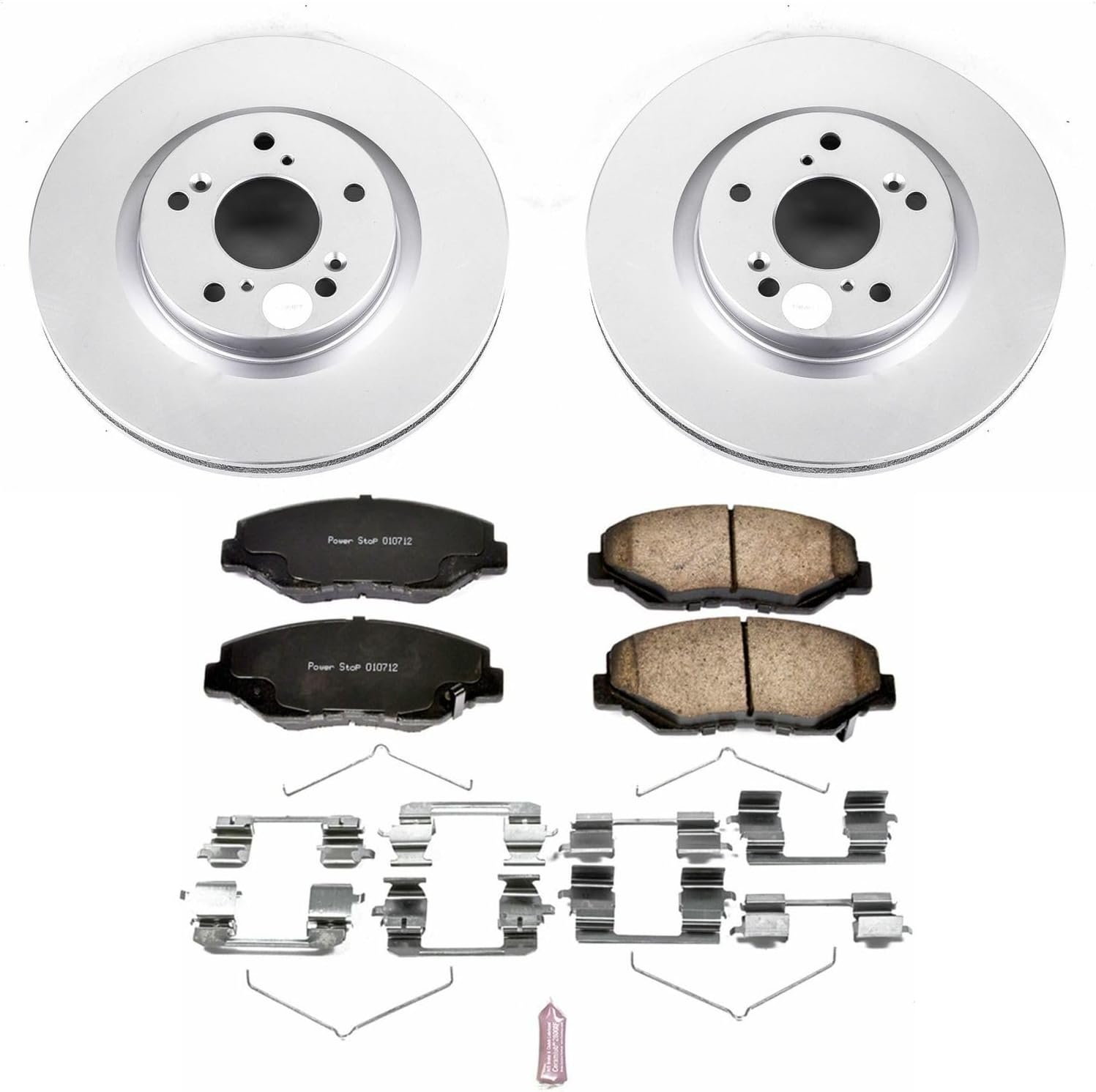 PowerStop Front Brake Kit for Honda CR-V 2012-16 - Fully-Coated Disc Rotors with Z17 Ceramic Brake Pads Replacement, CRK6488