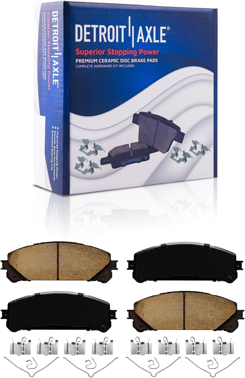Detroit Axle - 8pc Brake Kit for 2015-2021 Lexus NX200t NX300 NX300h, Drilled and Slotted Brake Rotors 2016 2017 2018 2019 2020 Ceramic Brakes Pads : 12.91' inch Front and 11.06' inch Rear Rotors