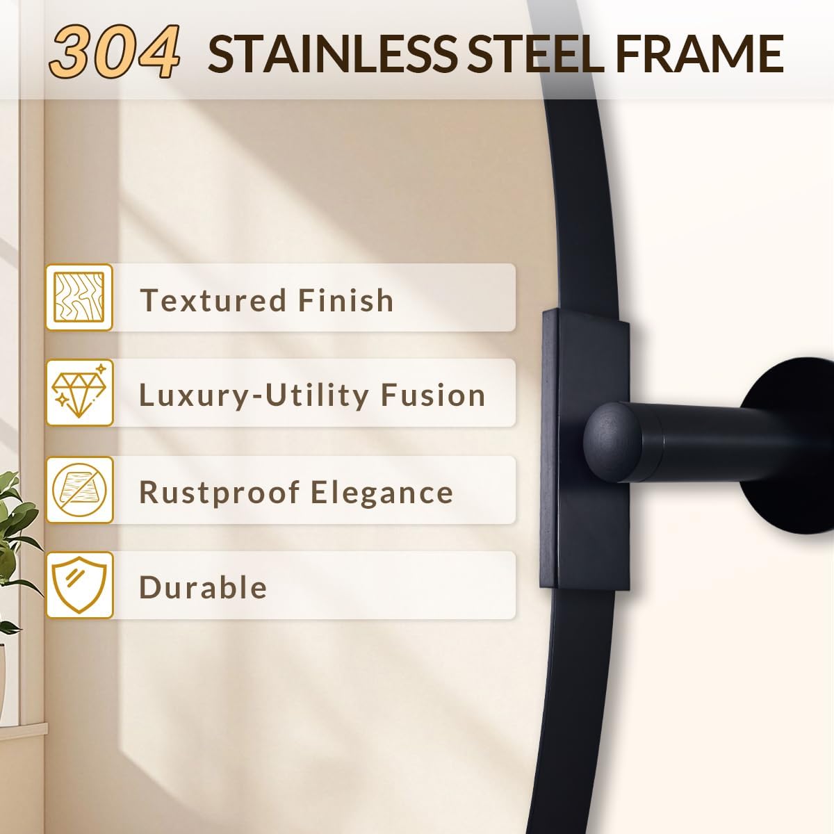 MOON MIRROR Black Pivot Mirror, Wall Mirror for Bathroom 24x36'', Oval Black Vanity Mirror, Oval Pivot Bathroom Mirror, Tilting Bathroom Pivoting Mirror for Wall Mounted (Overall 27.75' x 36')