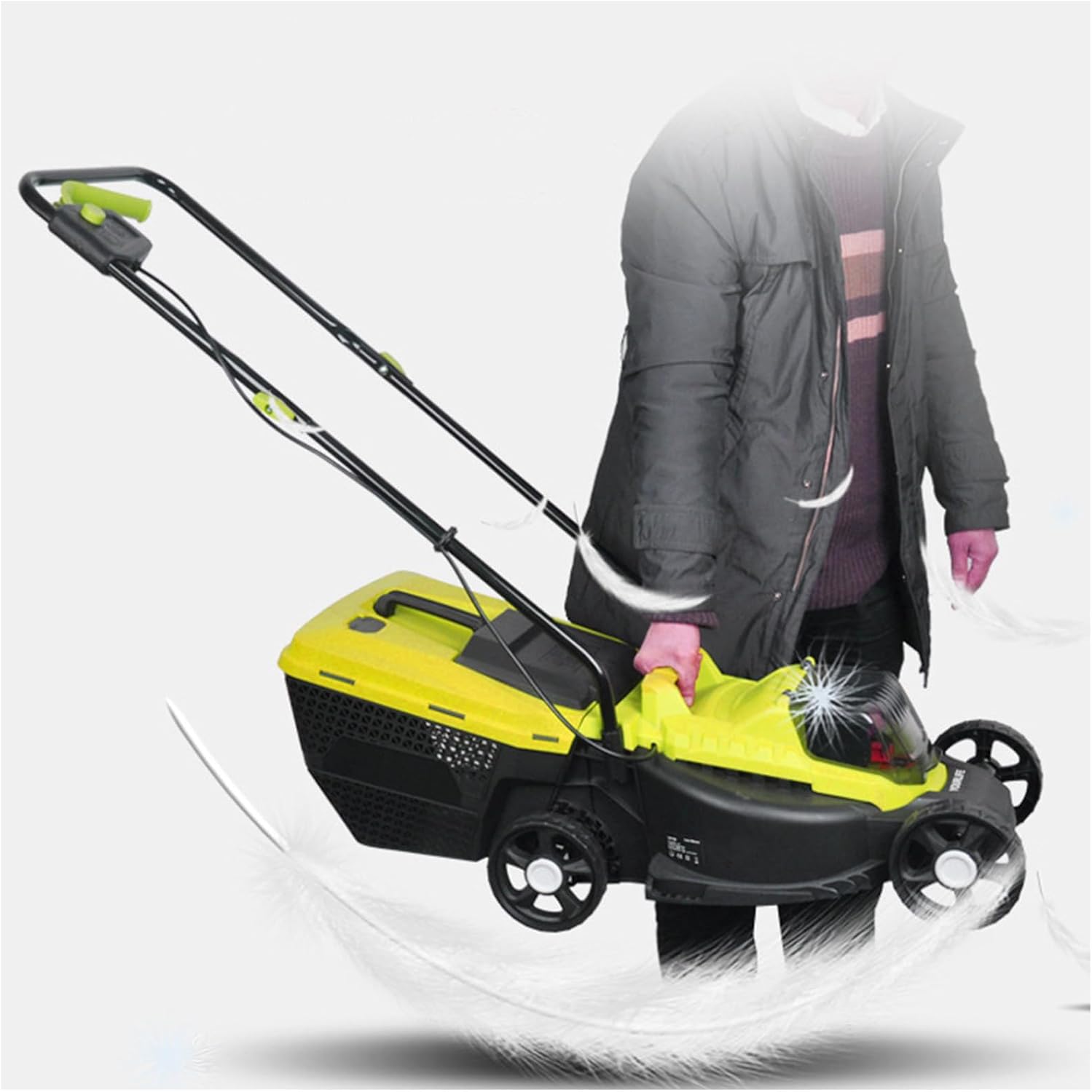 40V Cordless Lawnmower for Lawns up to 1000m², Battery Powered Push Lawn Mower, Dual Battery, 3 Adjustable Cutting Heights, 35L Large Grass Box