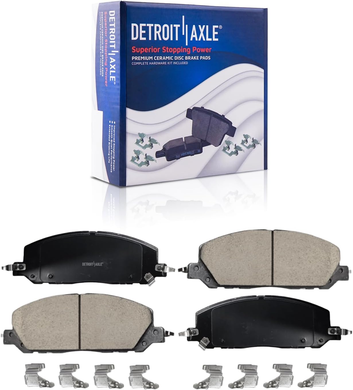 Detroit Axle - Front Brake Kit for 20-25 Ford Explorer Police Interceptor Utility 20-23 Lincoln Aviator, Drilled and Slotted Brake Rotors Ceramic Brakes Pads: 14.29' inch Front and 13.78' inch Rear