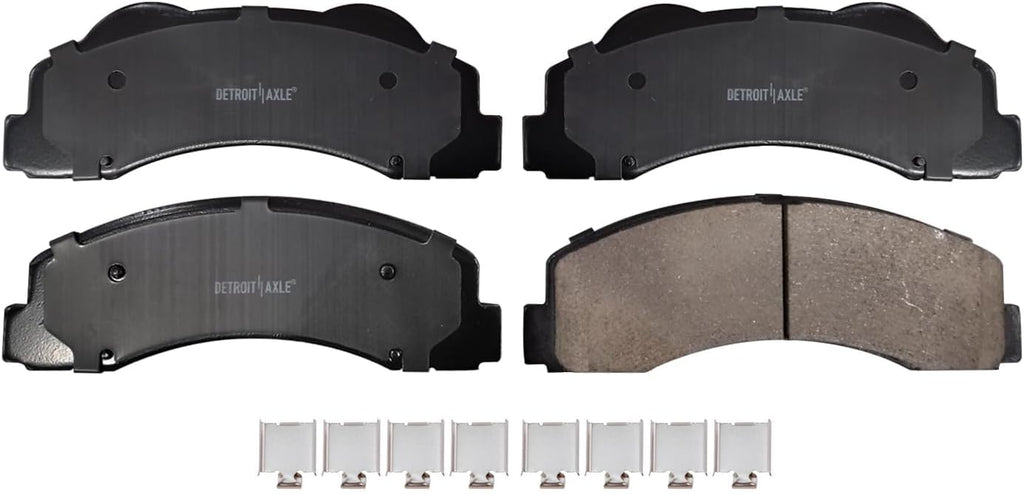 Detroit Axle - 8pc Brake Kit for Ford 2015 2016 2017 F-150 [Electronic Parking Brakes] Drilled Slotted Disc Brake Rotors Ceramic Brakes Pads Replacement : 13.78' inch Front and 13.23' inch Rear Rotor