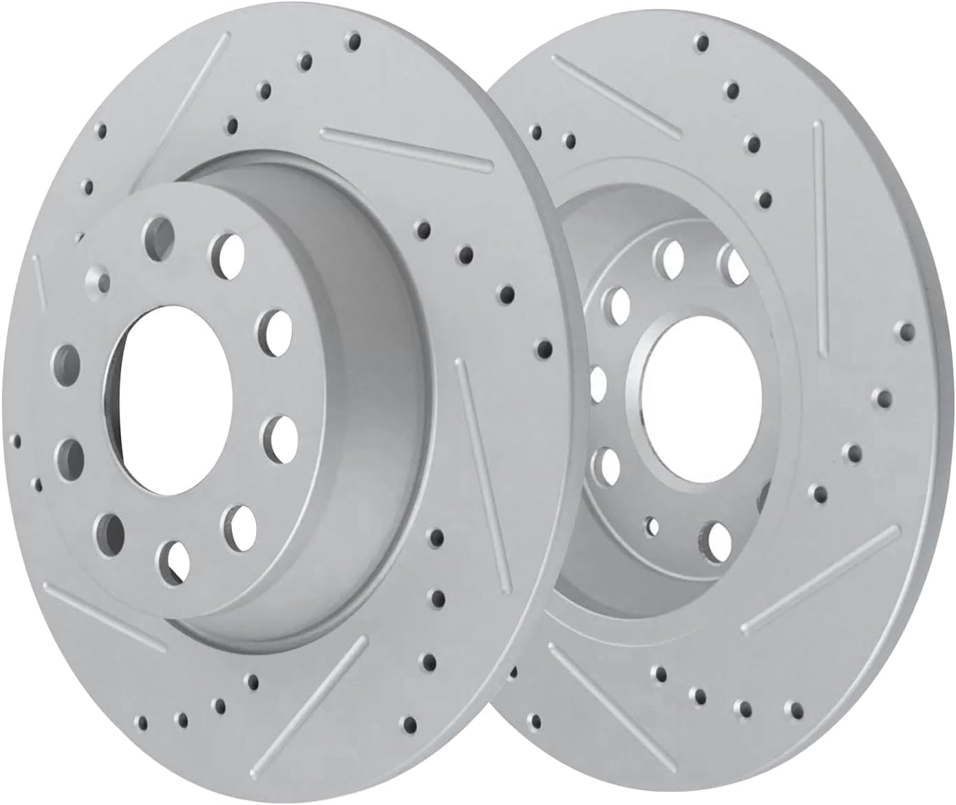 Detroit Axle - 8pc Brake Kit for 2011 2012 2013 Audi A3 [Base] 11.34' inch Front and 11.10' inch Rear Drilled and Slotted Disc Brake Rotors Ceramic Brakes Pads with Hardware Replacement