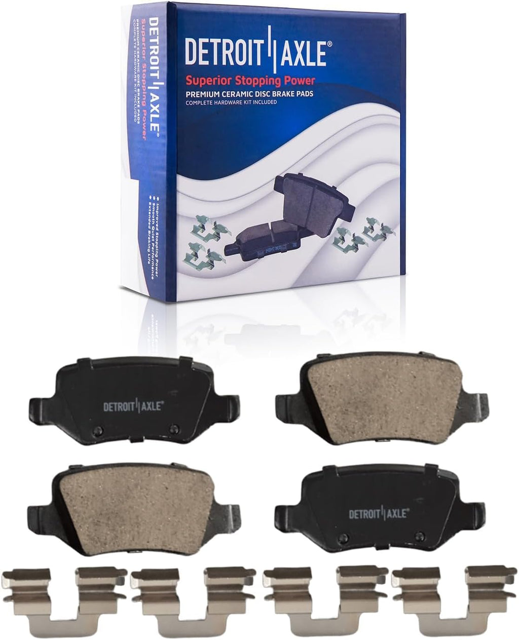 Detroit Axle - Brake Kit for 2006-2009 Mercedes-Benz B200, Disc Brake Rotors Ceramic Brakes Pads with Hardware 2007 2008 Replacement : 11.34' inch Front and 10.16' inch Rear Rotor