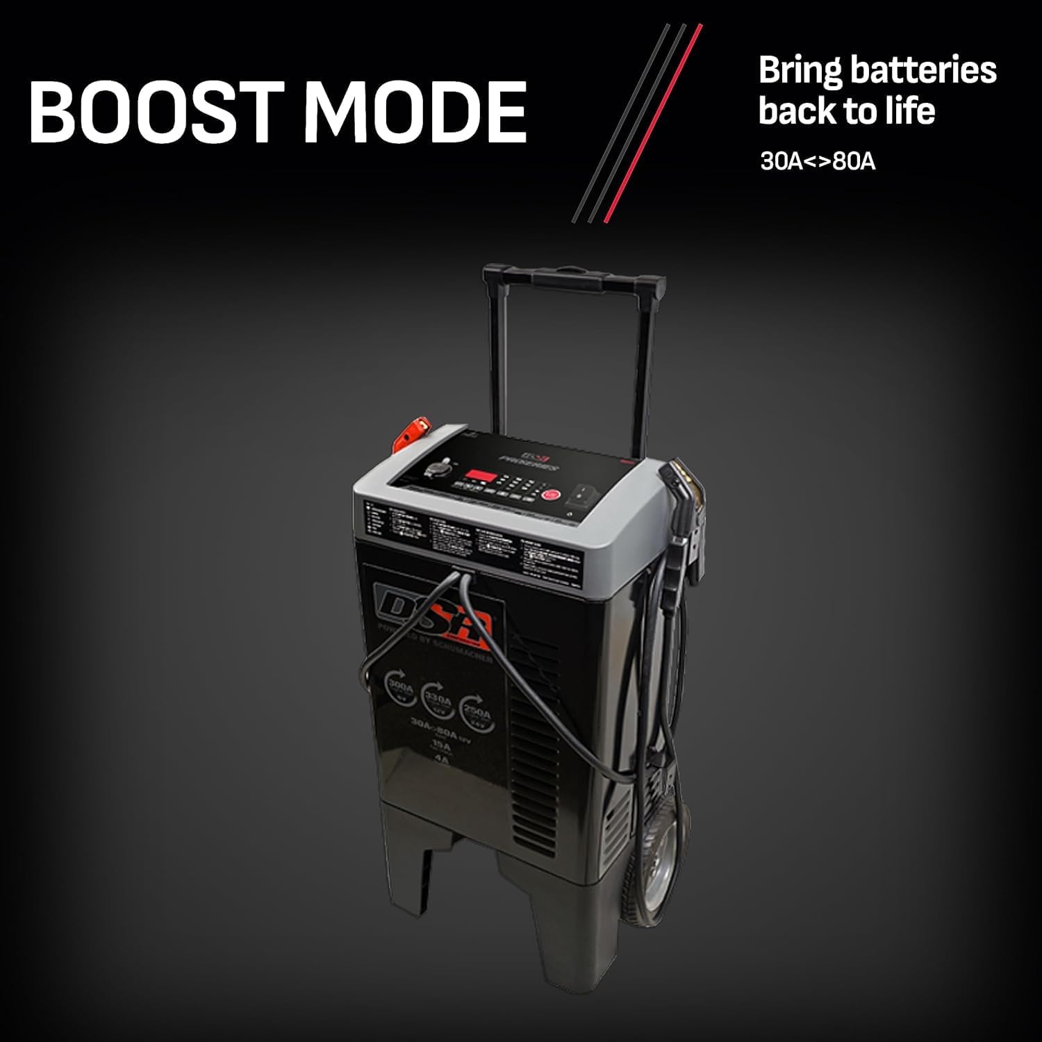 Schumacher Electric DSR ProSeries 6V / 12V / 24V Automatic Battery Charger & Engine Starter - 330A Heavy Duty Engine Starter - Truck, SUV & Boat Compatible - Fully Automatic - DSR124