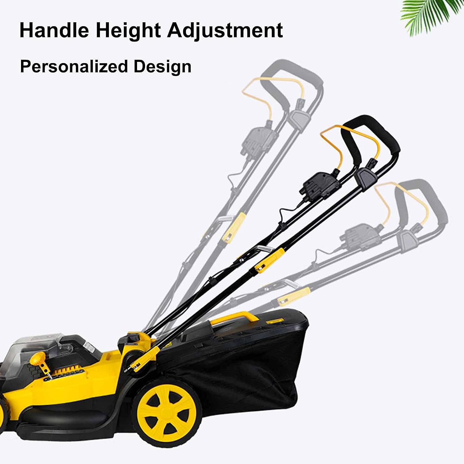 Electric Rotary Lawn Mower, 40cm Cutting Width, 40V Cordless Lawnmower with Battery and Charger, 45L Grass Box, Folding Push Lawn Trimmer