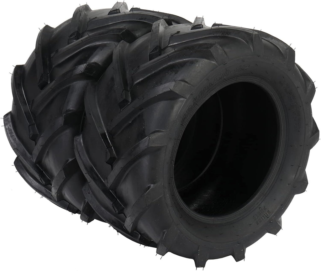 TUFFIOM Set of 2 Lawn Mower Tires 24x12.00-12 6PR Turf Tire for Garden Tractor Riding Lawnmower, Tubeless