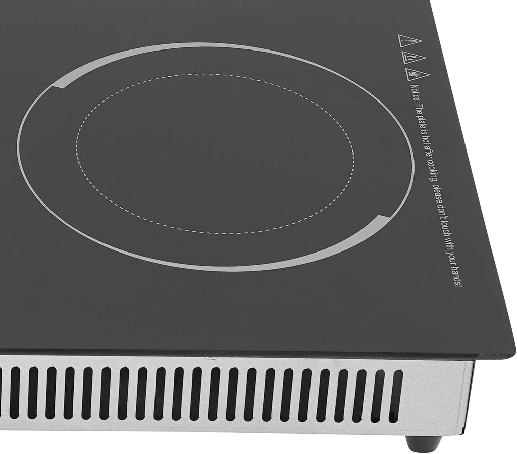 Electric Ceramic Cooktop, Built-In 2 Burners Electric Cooktop, 1700W Countertop Electric Cooktop Stovetop with Kid Safety Lock, LED Display Screen, Timer, and 5 Gears