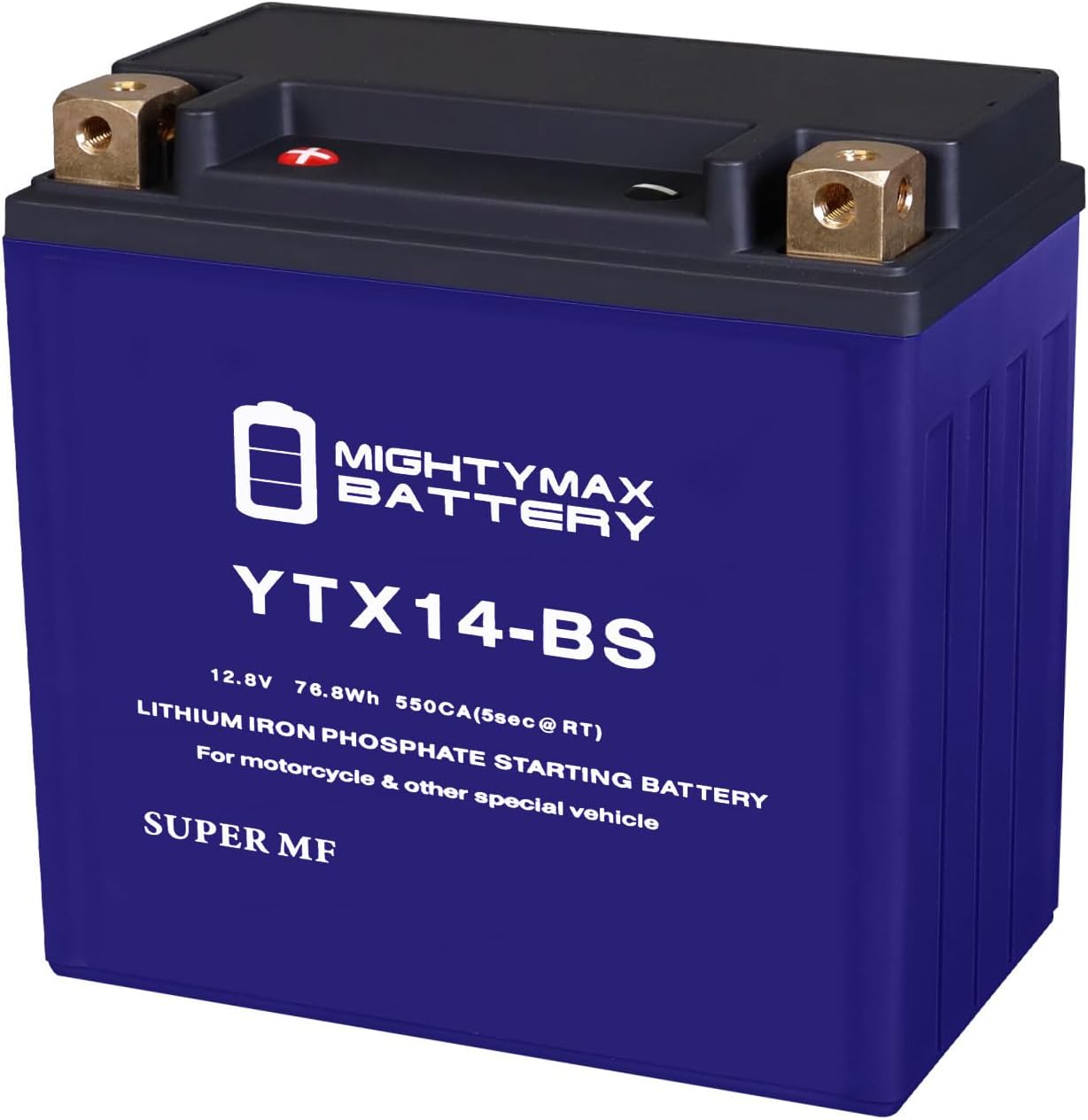 Mighty Max Battery Mighty Max Battery YTX14-BS LIFEPO4-12 Volt 12 AH, 400 CCA, Lithium Iron Phosphate (LiFePO4) Battery