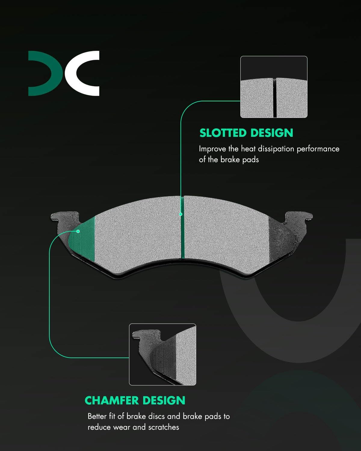 SCITOO Brake Kit Front Brake Rotors and Ceramic Brake Pads fit for 2000-2002 for Dodge Dakota,2000-2002 for Dodge for Durango