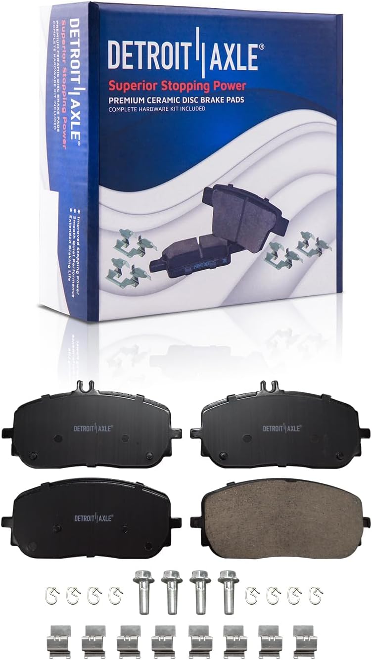 Detroit Axle - Brake Kit for 2019 2020 2021 2022 Mercedes-Benz A220 Drilled & Slotted Disc Brake Rotors Ceramic Brake Pads Replacement : 12.99' inch Front and 11.61' inch Rear Rotor