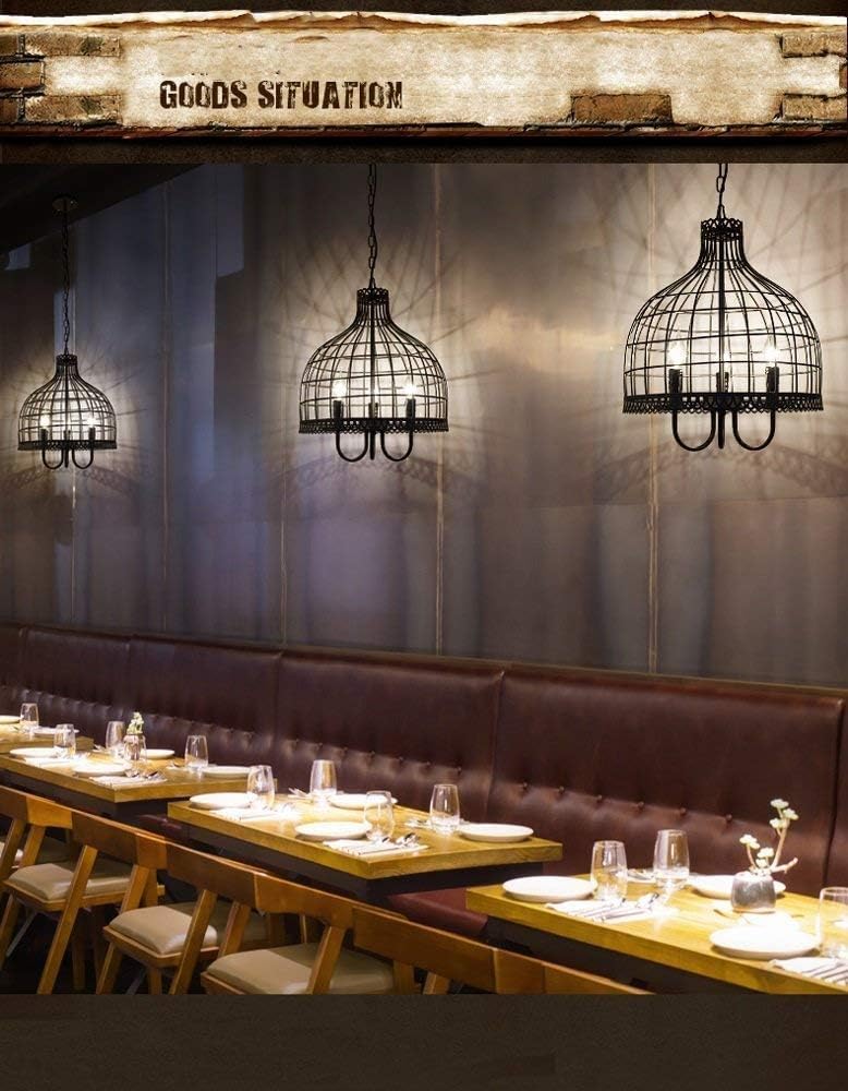 Modern Retro Industrial Wrought Iron LED Candle Black Ceiling Lamp Bedroom Living Room Bar Cafe Restaurant Dining Table,Chandelier LED Ceiling Light