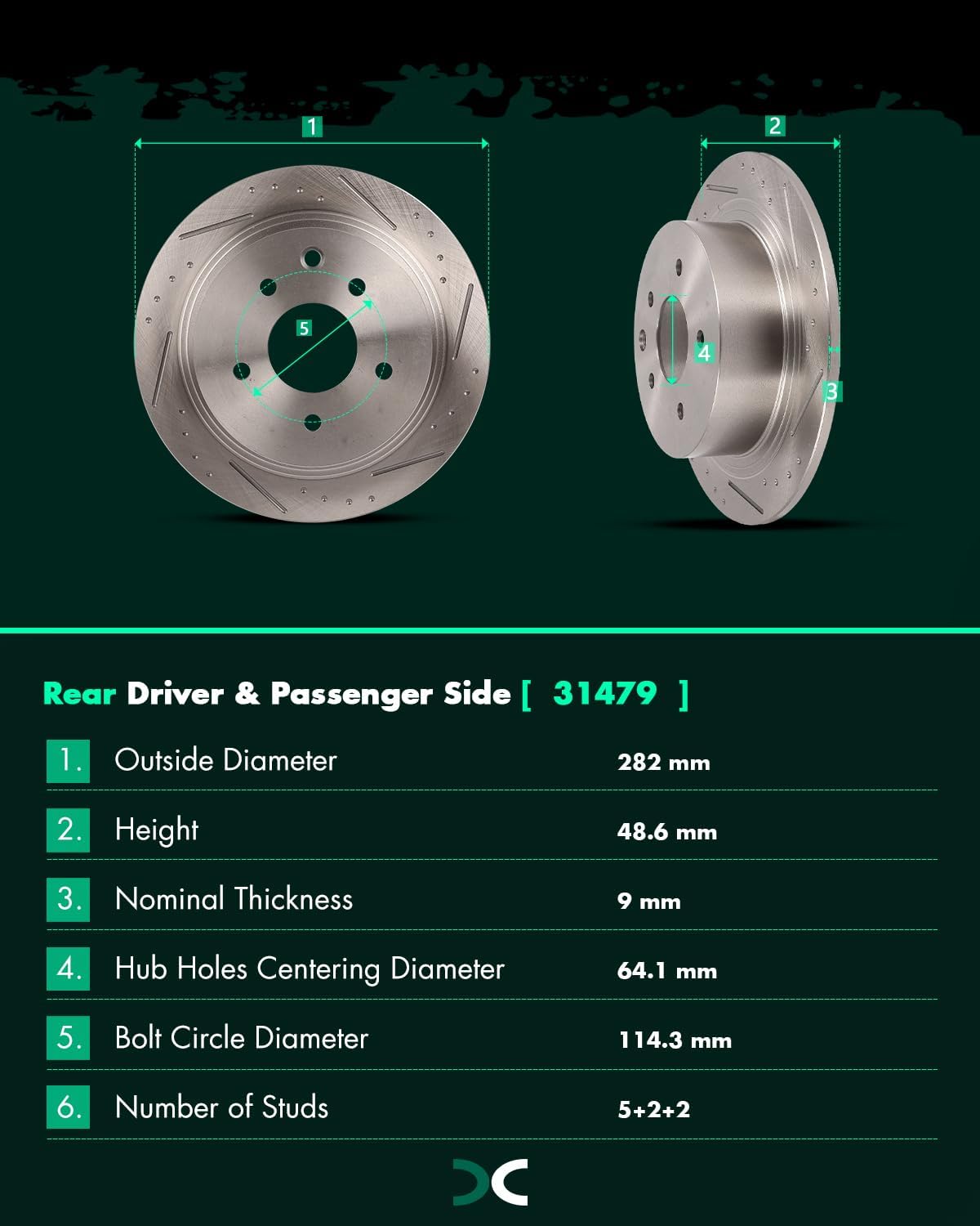 SCITOO Brake Kits For Nissan For Altima 2013-2023 Front Rear Drilled & Slotted Disc Brakes Rotors and Semi Metallic Brakes Pads Replacement:31464;31312;D1650-8878;D905-7784