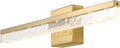 JONATHAN Y 22' Brass Gold/Clear Modern Integrated LED Vanity Light, Rotatable Wall Sconce for Bathroom Mirror, 3000K Dimmable Hardwired Fixture with Clear Seeded Acrylic Shade (JYL7128B)