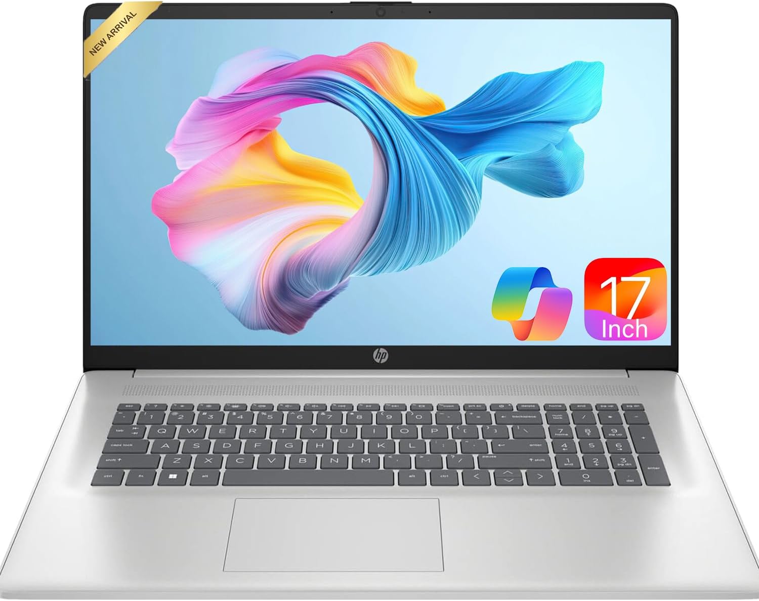 HP 17 Inch FHD Laptop 2026 Edition, AMD Ryzen 5 7430U 6-Core Processor, 16GB RAM, 512GB SSD, USB-C, Wi-Fi 6, Windows 11, Long Battery, Large Screen for Home, Office & Study