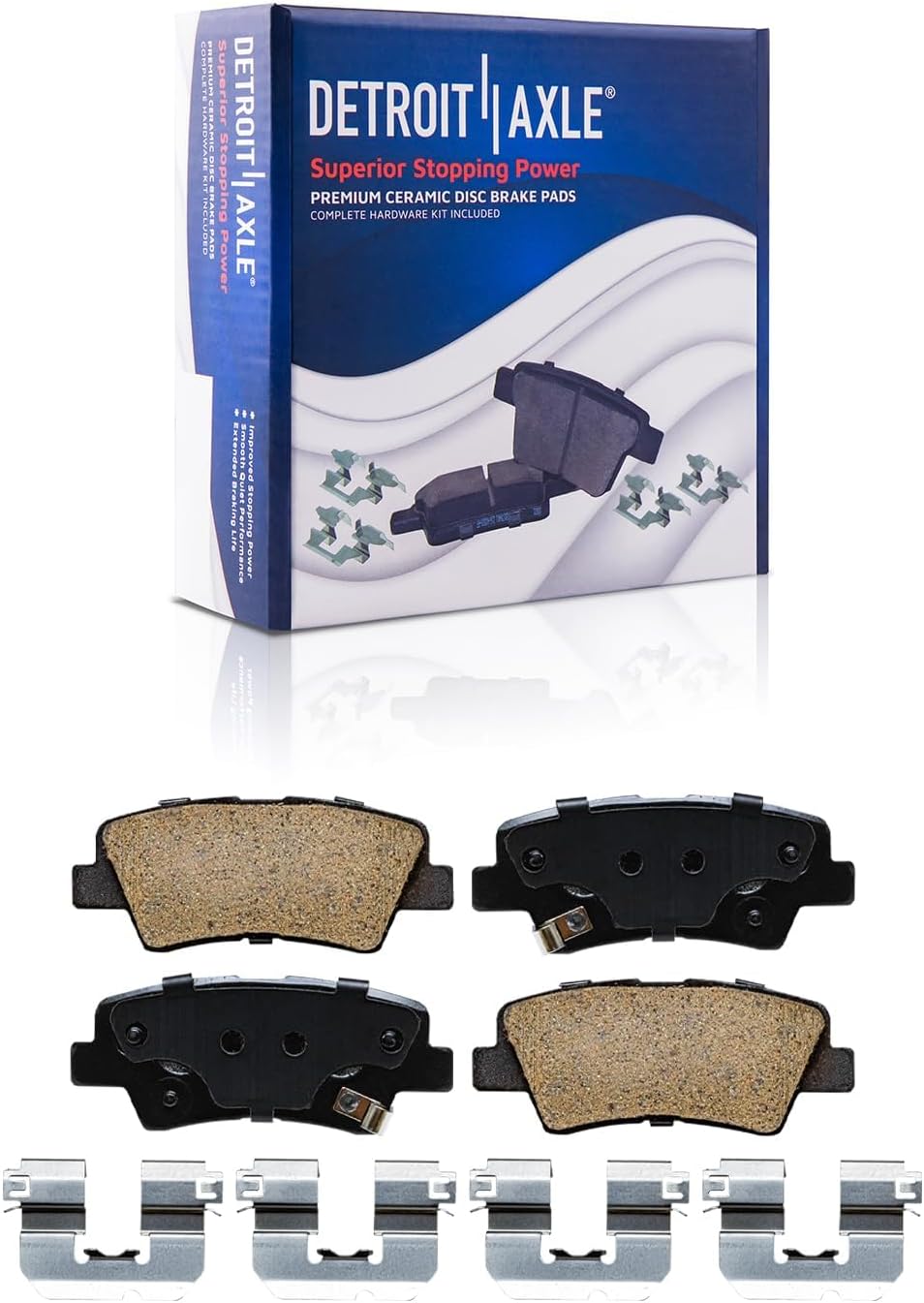 Detroit Axle - Rear Brake Kit for 2016-2021 Hyundai Tucson, 2017-2022 Sportage, 11.89' inch Drilled Slotted Disc Brake Rotors Ceramic Brakes Pads 2018 2019 2020 Replacement