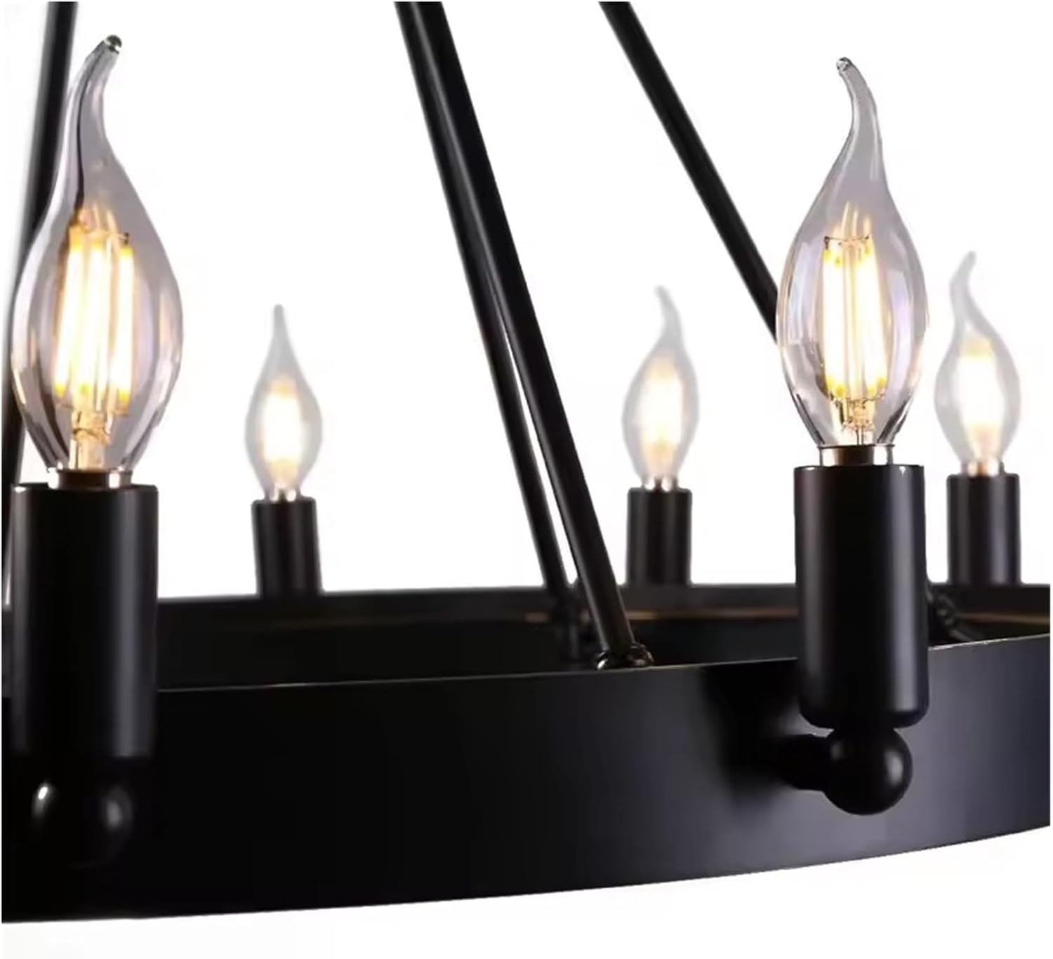 Industrial Vintage Black Chandelier for Kitchen Bedroom Living Room Indoor Lighting Retro Wrought Iron Antique Pendant Lights,Dining Light Fixtures
