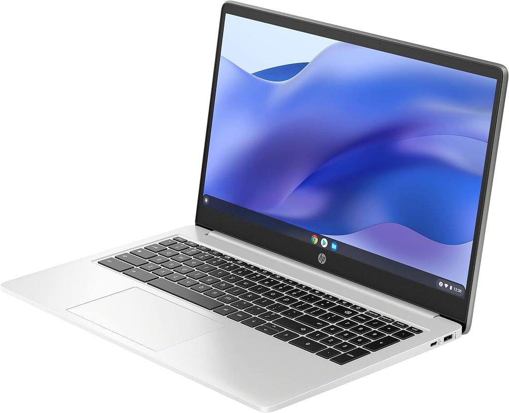 HP 15.6 HD Premium Chromebook, Intel Celeron N Processor 3.7GHz Turbo Speed, 8GB Ram, 64GB SSD, Ultra-Fast WiFi Up to 1700 Mbps, Chrome OS, Arctic Sliver, Silver (Renewed)