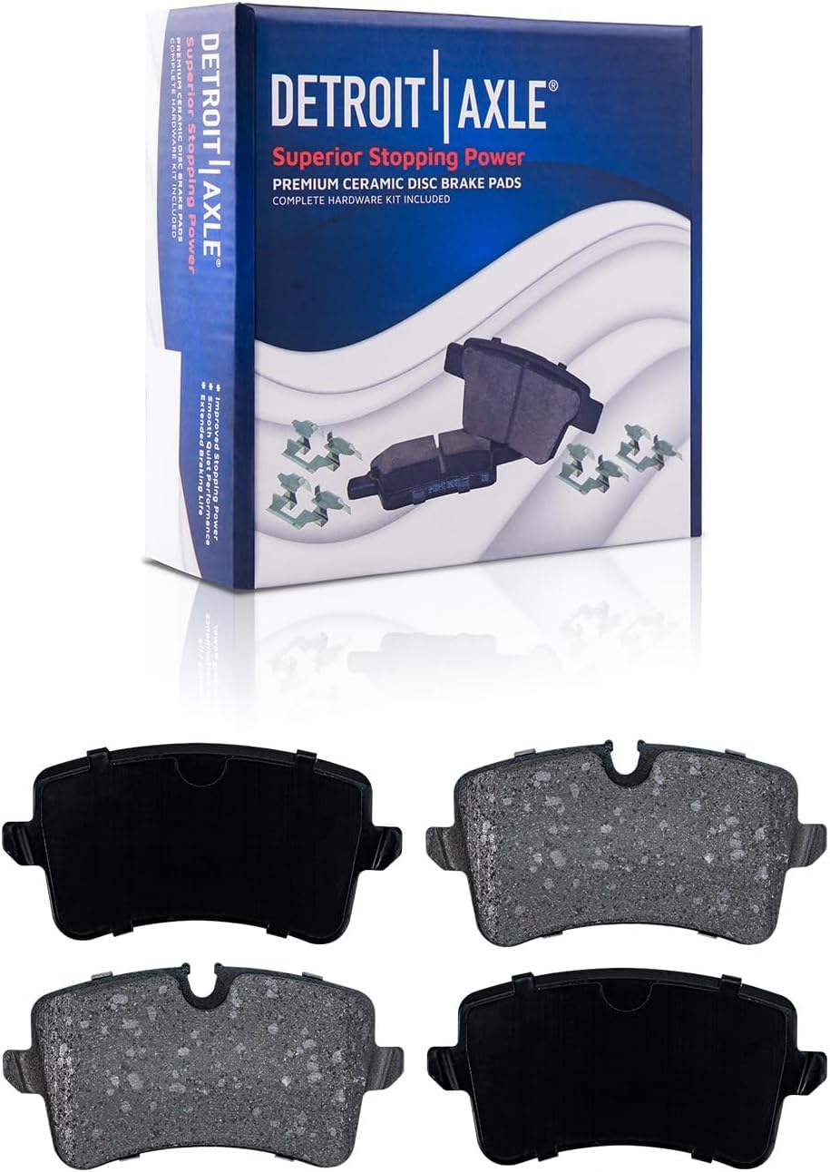 Detroit Axle - Brake Kit for Audi A6 A8 A7 Quattro S7, Drilled Slotted Disc Brake Rotors Ceramic Brakes Pads with Hardware Replacement : 14.02' inch Front and 12.99' inch Rear Rotor