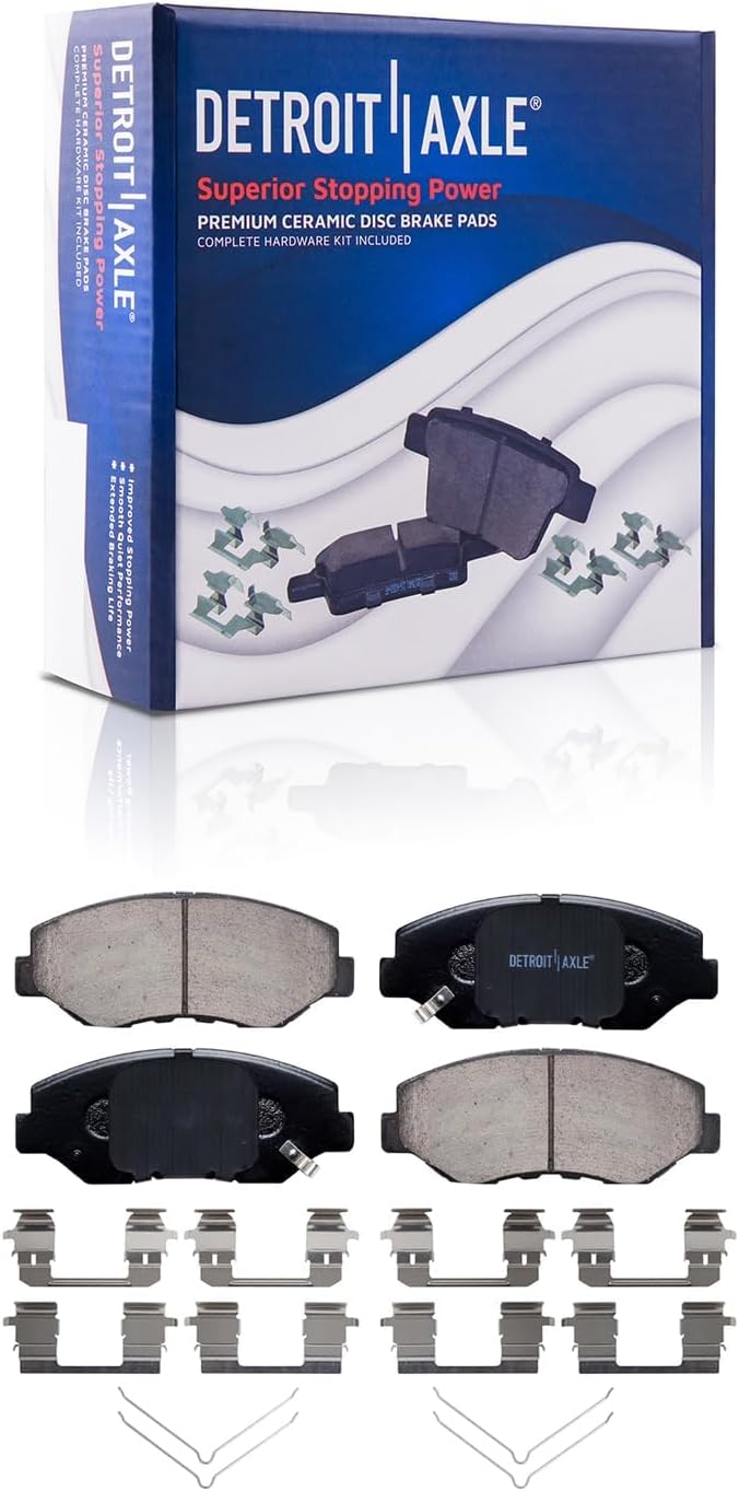 Detroit Axle - Brake Kit for 2002 2003 2004 Honda CR-V, Disc Brakes Rotors Ceramic Brake Pads Replacement : 11.10' inch Front and 11.10' inch Rear Rotors