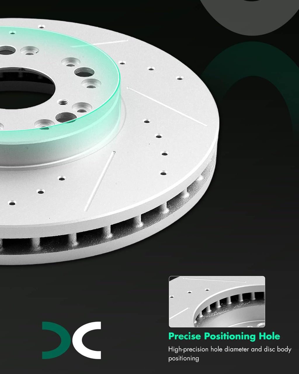 SCITOO Brake Kits - (2) Front Drilled and Slotted Brake Rotors (4) Ceramic Pads for 93-05 for Lexus GS300,98-00 for Lexus GS400,01-05 for Lexus GS430,01-05 for Lexus IS300,02-10 for Lexus SC430