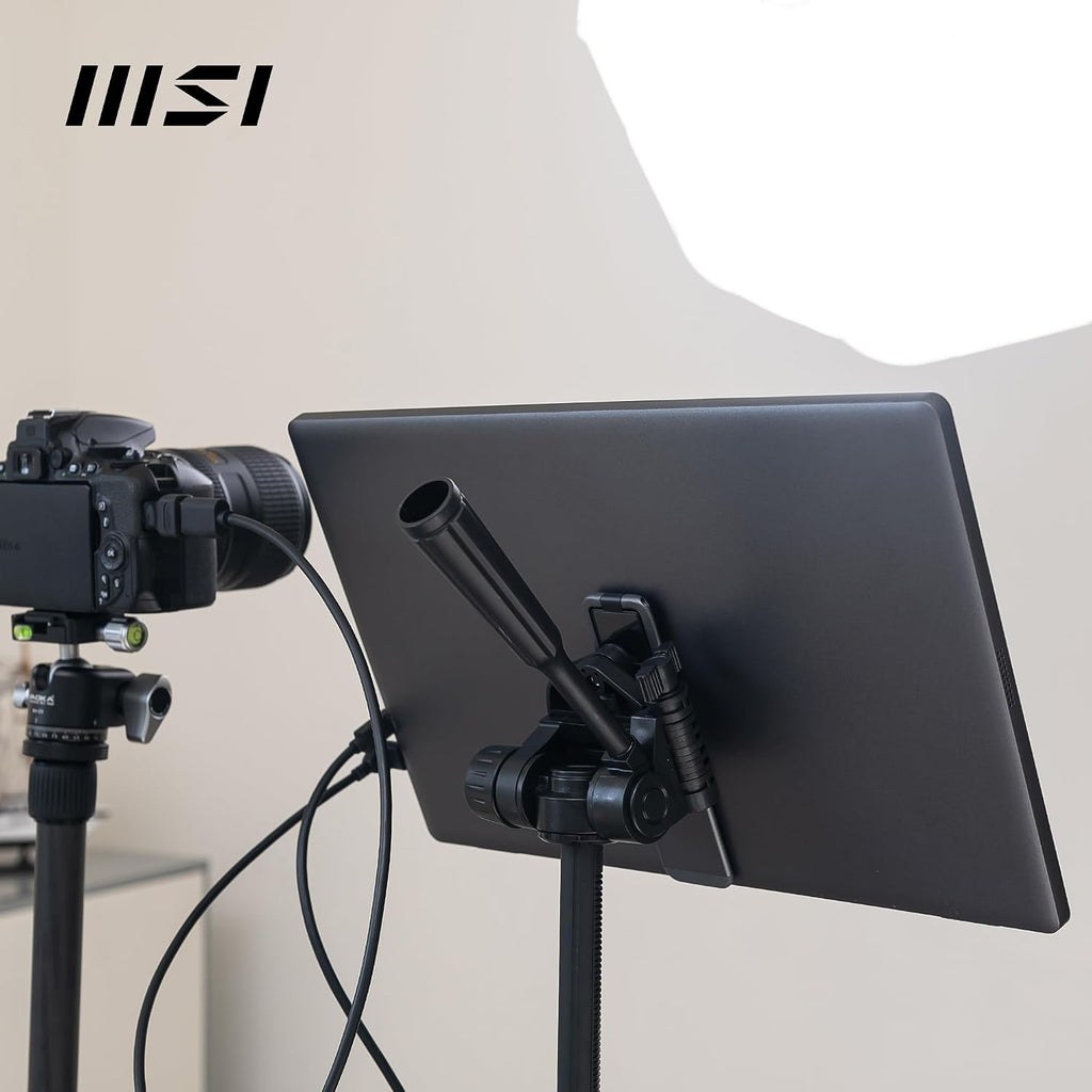 MSI PRO MP161 E2 Portable Monitor 15.6 Inches Full HD – IPS Panel 1920 x 1080, 60Hz, Practical (PC, Laptop, Mobile), Enhanced Speakers, Frame & Stand – Mini-HDMI 2.0b, 2 x USB Type-C