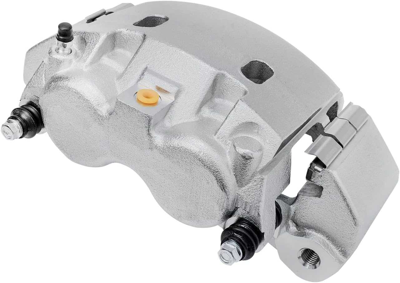 Detroit Axle - Front Brake Kit for 2003-2008 Dodge Ram 2500 3500 Drilled & Slotted Brake Rotors Right Brake Caliper 2004 2005 2006 2007 Replacement [13.9 inch Rotors]