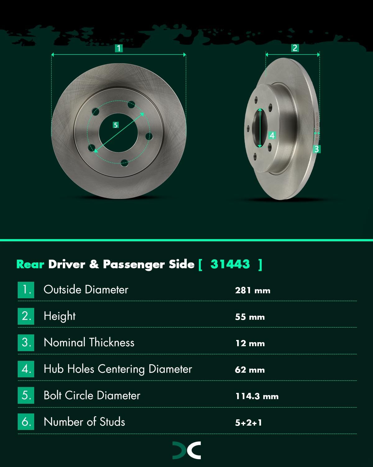 SCITOO Brake Kits For Honda For Odyssey 2011-2014 Front Rear Disc Brake Rotors and Ceramic Brakes Pads Replacement:31538;31469;D1521-7994;D1281-8397
