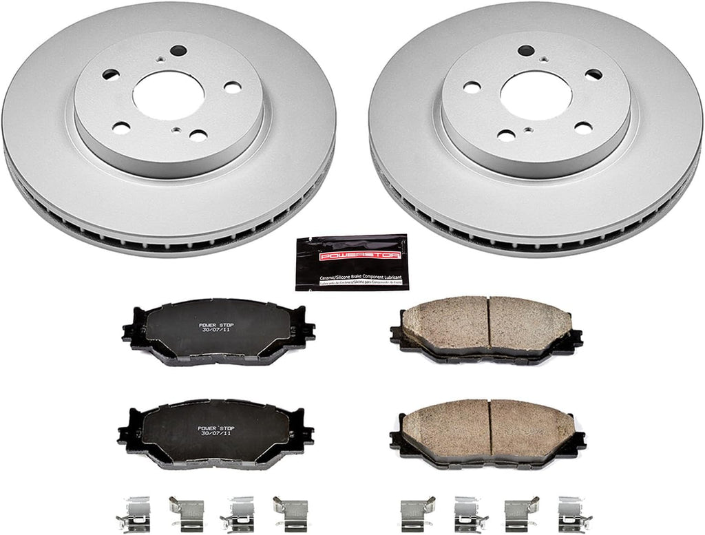 PowerStop Front Brake Kit for Lexus IS250 2006-15 - Fully-Coated Disc Rotors with Z17 Ceramic Brake Pads Replacement, CRK2406