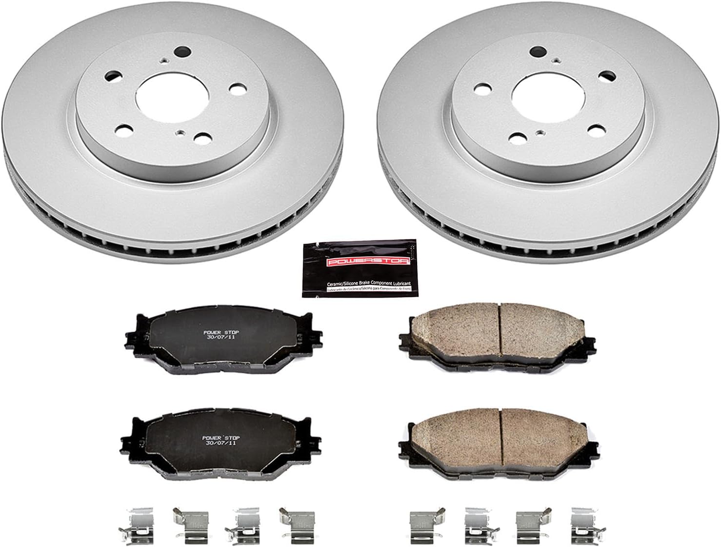 PowerStop Front Brake Kit for Lexus IS250 2006-15 - Fully-Coated Disc Rotors with Z17 Ceramic Brake Pads Replacement, CRK2406