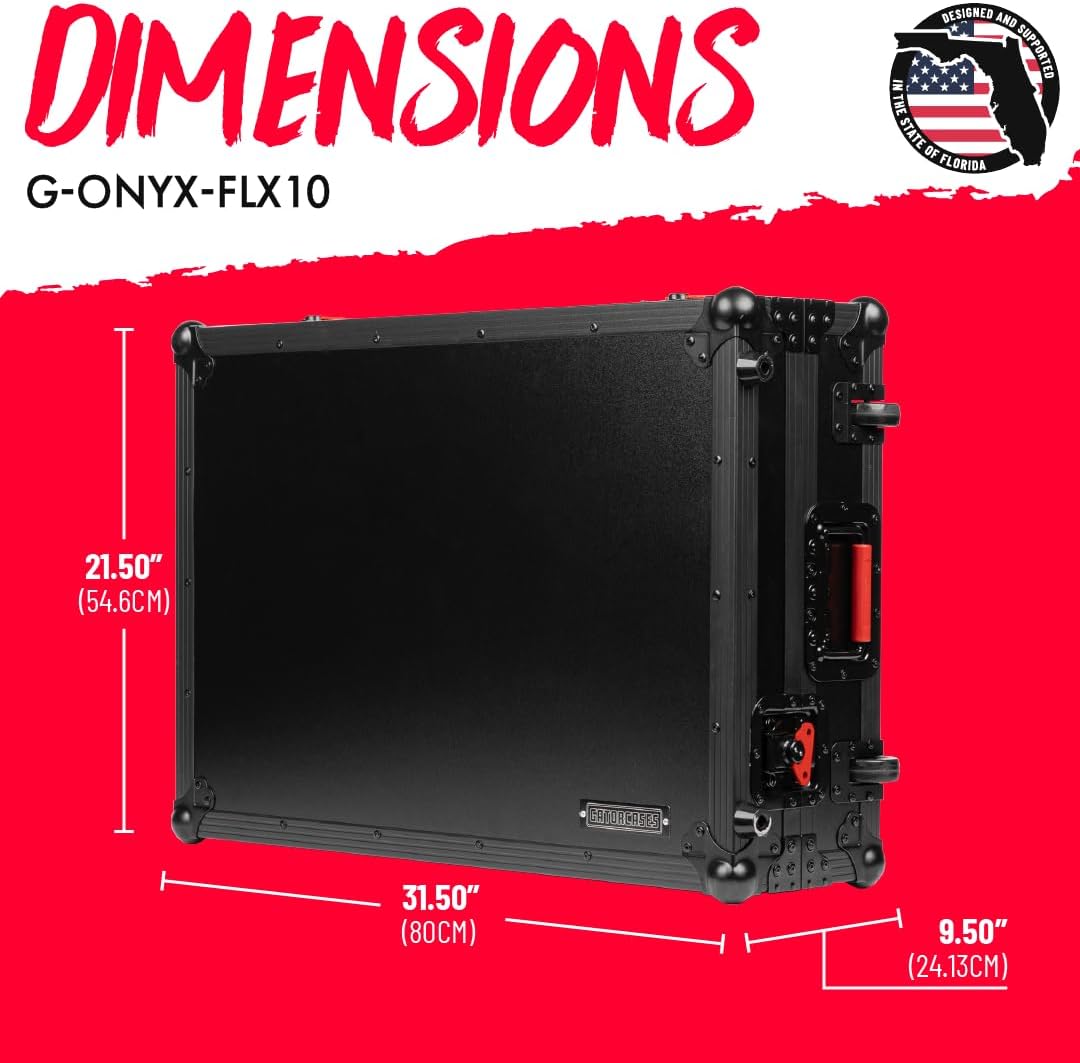 Gator Cases ONYX Series Flight Case Designed for Pioneer DJ FLX10 DJ Controller with Reccessed Twist Latches and Rubber-Gripped Handles (G-ONYX-FLX10)