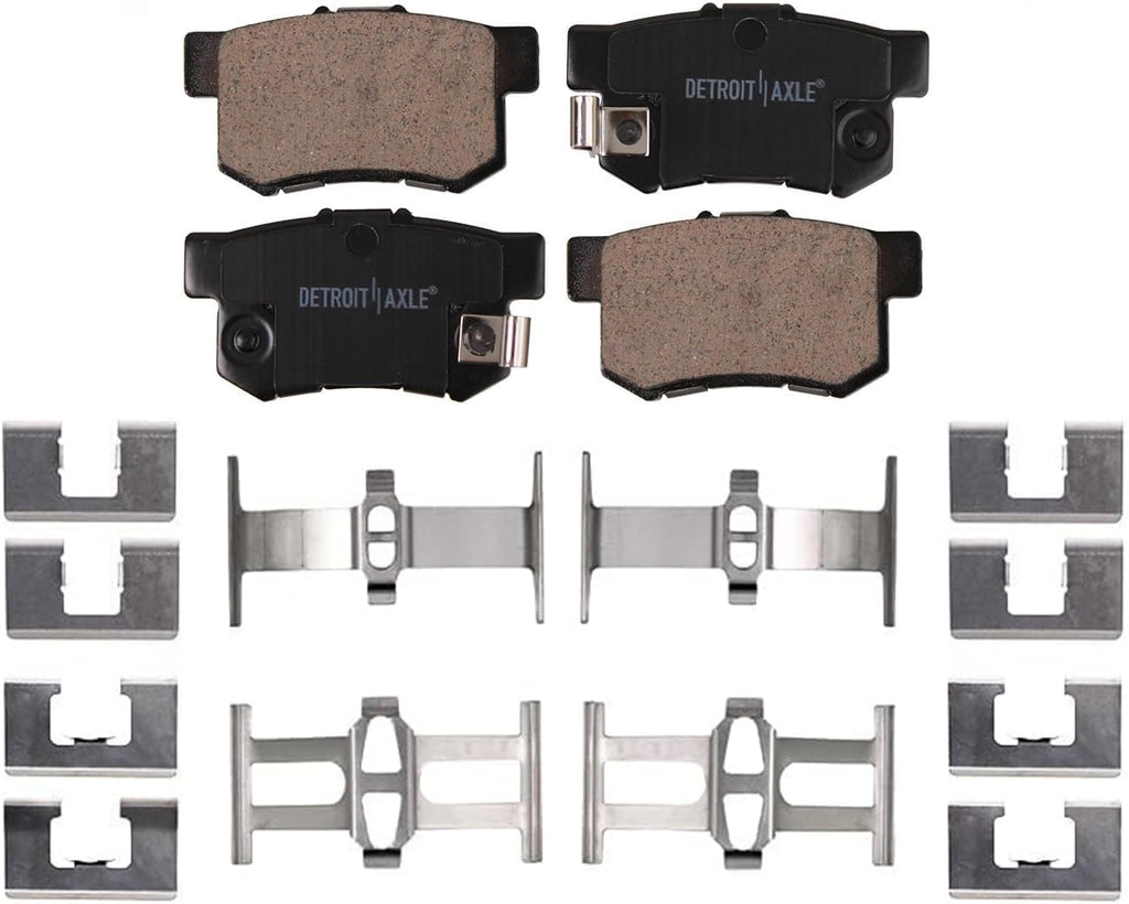 Detroit Axle - Brake Kit for 06-11 Honda Civic Drilled & Slotted Disc Brake Rotors Replacement 2006 2007 2008 2009 2010 2011 Ceramic Brakes Pads: 10.31'' inch Front and 10.24'' inch Rear Rotors
