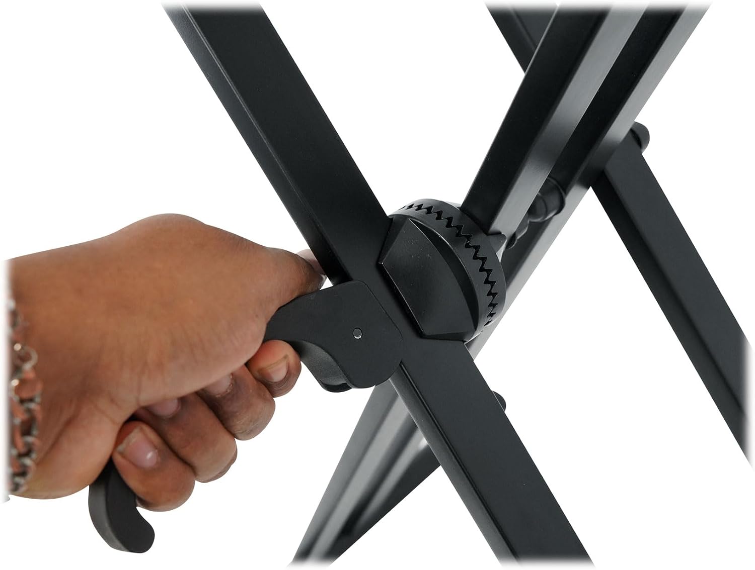 Rockville RKS42X Bundle: 2-Tier X-Stand Keyboard/DJ Stand with Quick Release Mechanism, Z-SHELF Universal Shelf for Z-Stand with Second-Tier, 2-Items