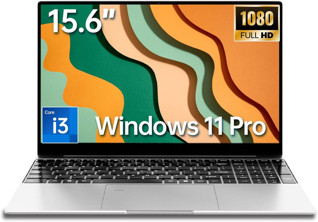2026 Latest 15.6'' Laptop Win 11 Pro, Intel Processor 6500Y(3.4GHz), 4GB RAM 128GB SSD, 1080p FHD IPS Display, Backlit Keyboard, Fingerprint, Webcam, USB 3.2 Gen1, WiFi5, Mini-HDMI, TF Card Slot