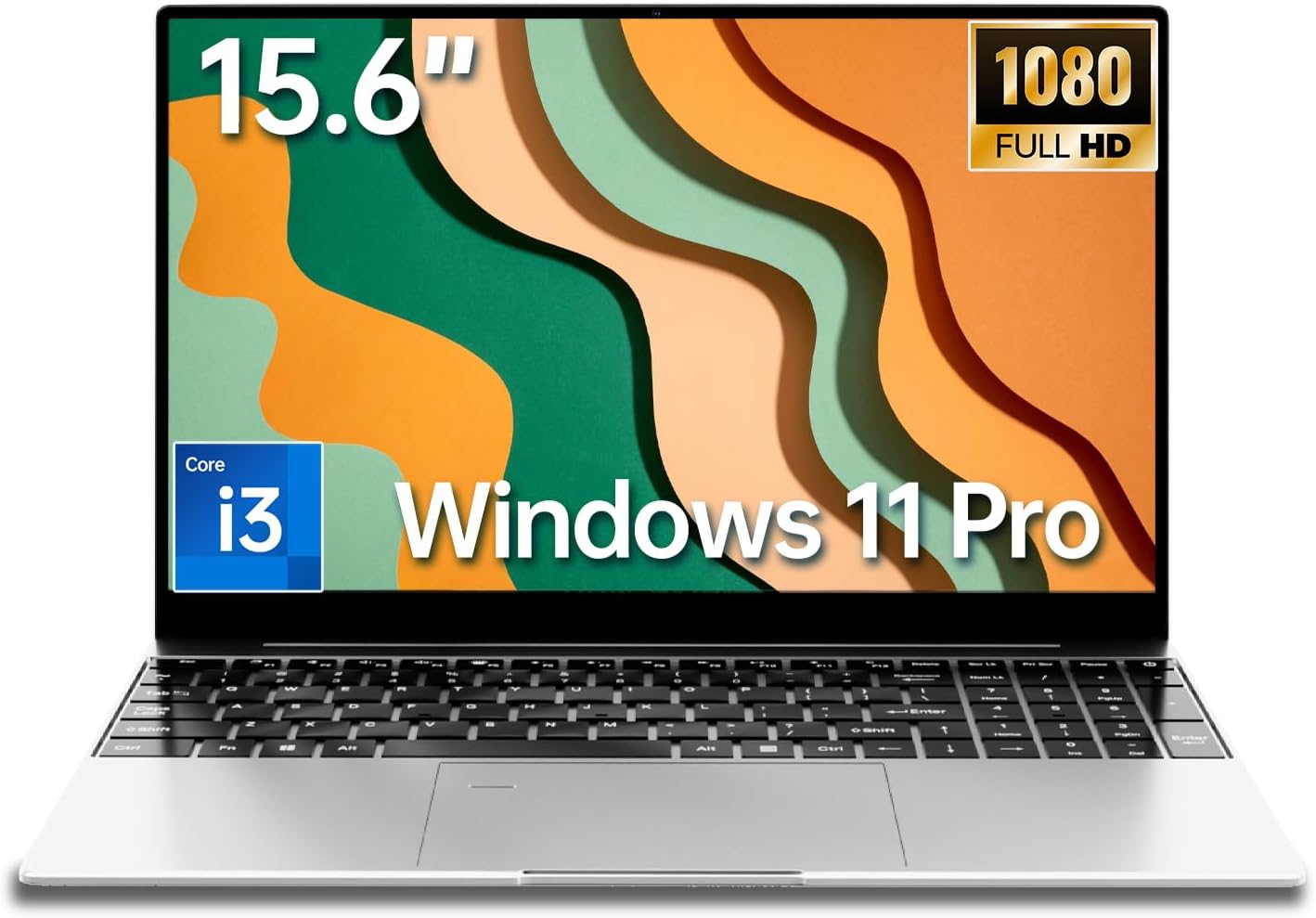 2026 Latest 15.6'' Laptop Win 11 Pro, Intel Processor 6500Y(3.4GHz), 4GB RAM 128GB SSD, 1080p FHD IPS Display, Backlit Keyboard, Fingerprint, Webcam, USB 3.2 Gen1, WiFi5, Mini-HDMI, TF Card Slot