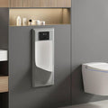Commercial Washout Urinal,Induction Adult Urinal,Splash-Proof Male Urinals,Modern Wall-Mounted Ceramic Urinals,for Bathrooms,Hotels,Shopping(Gray,Wall-mounted)