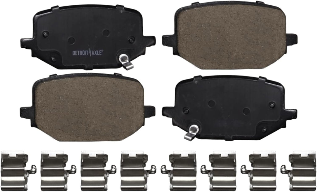 Detroit Axle - Rear Brake Kit for 2020-2025 Lincoln Aviator Ford Explorer Police Interceptor Utility 2024 Mustang Drilled and Slotted Disc Brake Rotors Ceramic Brakes Pads Replacement: 13.78' inch