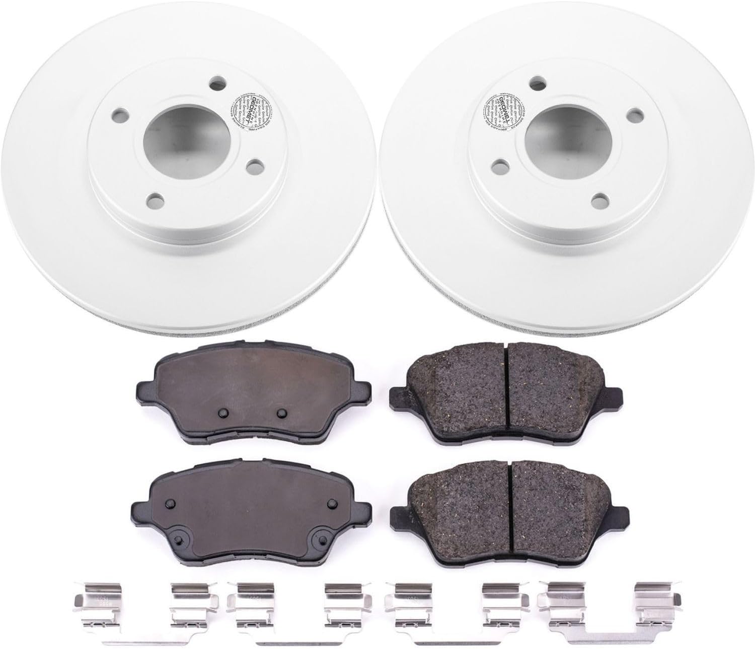 PowerStop Front Brake Kit for Ford Fiesta 2014-19 - Fully-Coated Disc Rotors with Z17 Ceramic Brake Pads Replacement, CRK6818