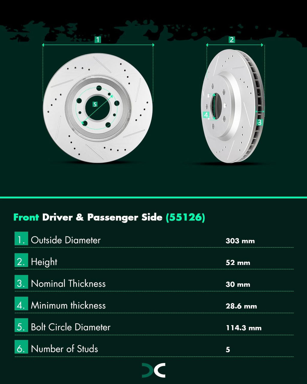 SCITOO Brake Kit Front Brake Rotors and Ceramic Brake Pads fit for 2006-2011 for Buick Lucerne,2006-2013 for Chevrolet Impala,2006-2007 for Chevrolet Monte Carlo